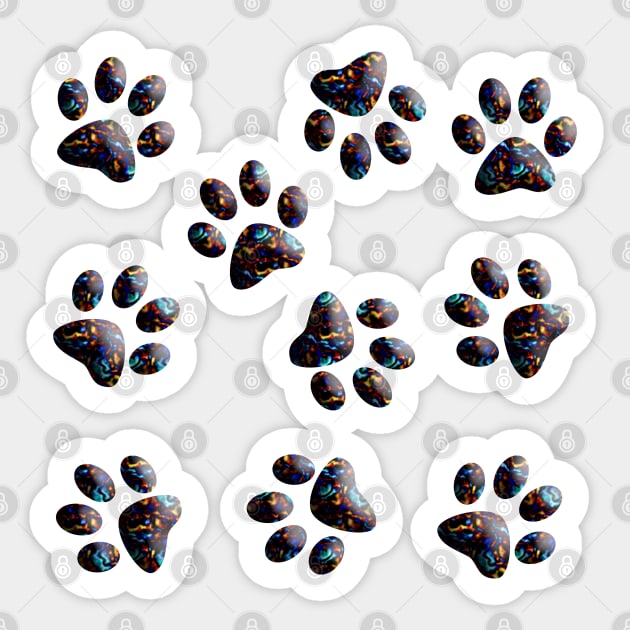 Cute Little Paws 3D - Pattern Design 2 Sticker by art-by-shadab